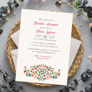 Invitation Élégant Romantique Moderne Couronne Florale Shower