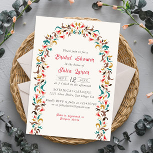 Invitation Élégant Romantique Moderne Couronne Florale Shower