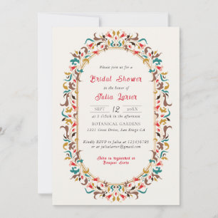 Invitation Élégant Romantique Moderne Couronne Florale Shower