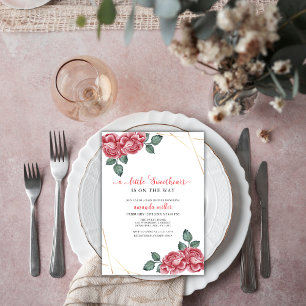 Invitation Élégant Rose Chérie Valentine Baby shower