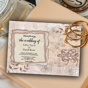 Invitation Élégant Rose chic Parties scintillant or Mariage é