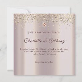 Invitation Élégant Rose d'étincelle Parties scintillant