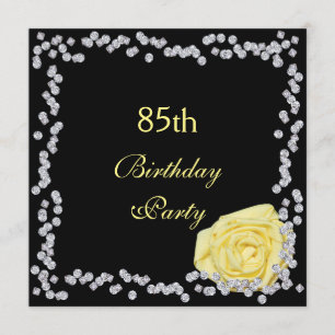 Invitation Elégant Rose & Diamants 85e anniversaire