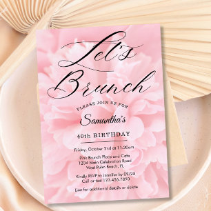 Invitation Élégant rose doux Brunch N'importe quelle fête