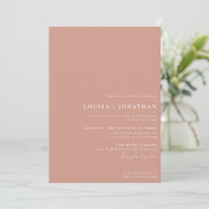 Invitation Élégant Rose Dusty Script tendance Mariage minimal