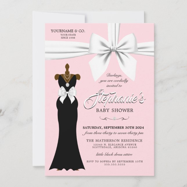 Invitation Elégant rose Ethnic Girl Baby shower Tiffany (Devant)