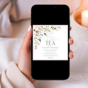 Invitation Élégant Rose Floral Amour Est Fête des mariées Dou