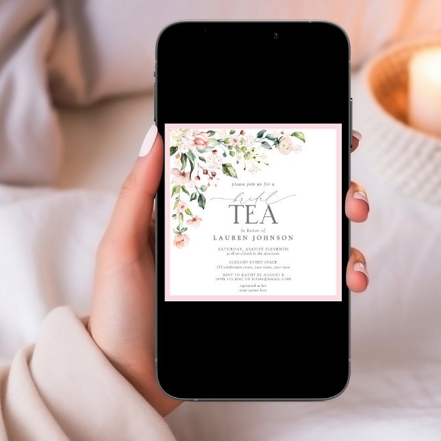 Invitation Élégant Rose Floral Amour Est Fête des mariées Dou (Créateur téléchargé)