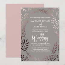 Elégant Rose Gold et Grey | Mariage de cadre feutr