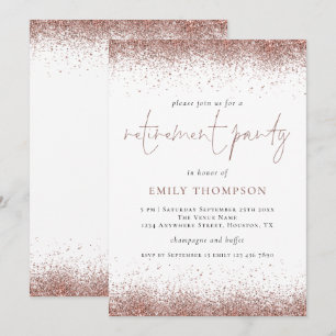 Invitation Élégant Rose Gold Parties scintillant Parti de ret