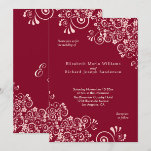 Invitation Élégant Rose Gold tournoie Mariage Bourgogne