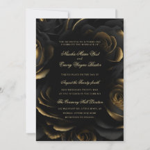 Élégant Rose gothique noir et or Mariage