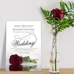 Invitation Élégant Rose marron Classy Script Mariage
