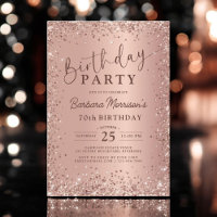 Elégant Rose métal Parties scintillant or 70e Anni