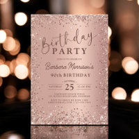 Elégant Rose métal Parties scintillant or 90e Anni