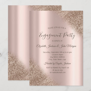 Invitation Élégant Rose Parties scintillant or Ombre Fiançail