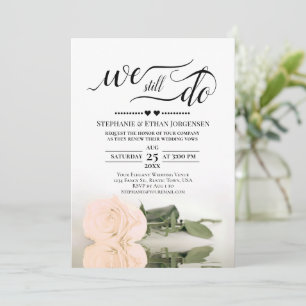 Invitation Elégant Rose Peach Nous Faisons Toujours Mariage V