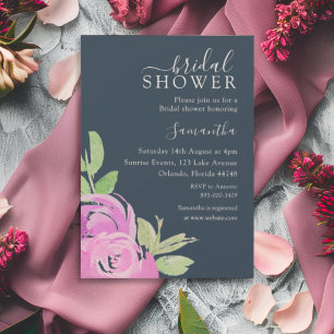 Invitation Élégant Rose Poudré Aquarelle pour la Mariée
