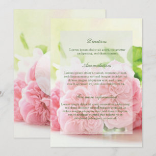 Invitation Élégant rose Rose d'été Mariage directions