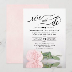 Invitation Elégant Rose Rose Nous Faisons Toujours Mariage Vo