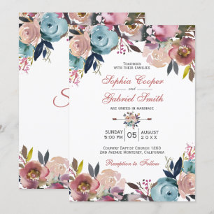 Invitation Elégant rose rose rose rose rose rose Mariage flor