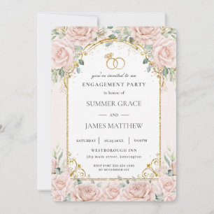 Invitation Élégant rose rose rose rose rose Roses Floral Fian