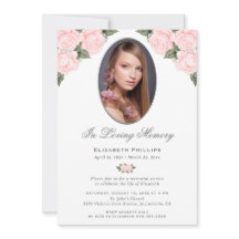 Elégant rose Roses Photo Service commémoratif funé