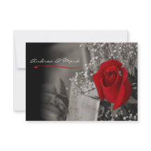 Élégant Rose Rouge Mariage Noir et Blanc