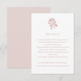 Invitation Elégant Rose Vintage Détails Mariage