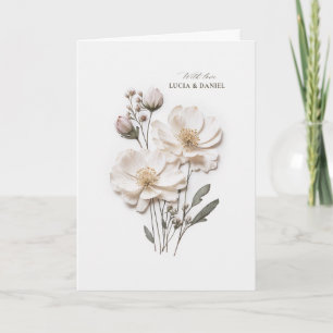 Invitation Elégant Roses Blanches I Chic Plier Mariage