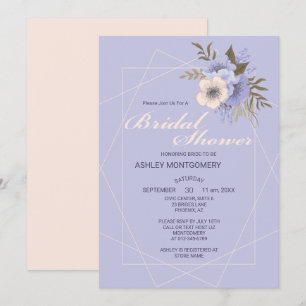 Invitation Elegant Roses Violettes à Cinq Pétales pour une Ma