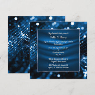 INVITATION ÉLÉGANT ROYAL BLUE SATIN DIAMOND MARIAGE