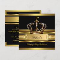 Elégant Royal Noir Or Anniversaire Prince Roi 2