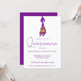 Invitation Elégant Royal Purple Lux High Heels Quinceañera
