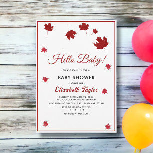 Invitation Elégant Rustic Fall Feuilles Rouge Automne Baby sh