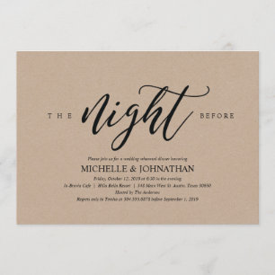 Invitation Élégant Rustic Mariage Dîner de répétition Invitat