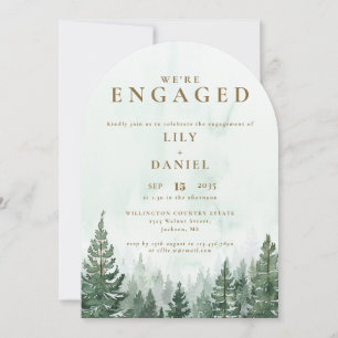 Invitation Élégant Rustic Pine Forest Arch Party
