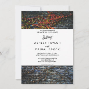 Invitation Élégant Rustique Botanique Automne Mariage Floral