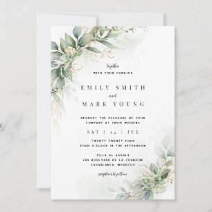 Invitation Élégant Rustique Eucalyptus Feuille Mariage