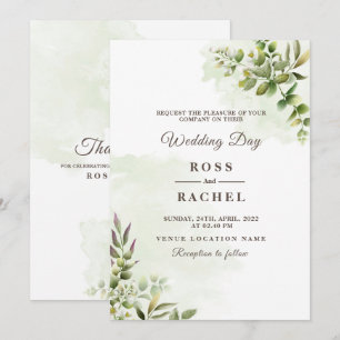 Invitation Elégant Rustique Eucalyptus Feuille Mariage de ver
