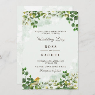 Invitation Elégant Rustique Eucalyptus Feuille Mariage de ver