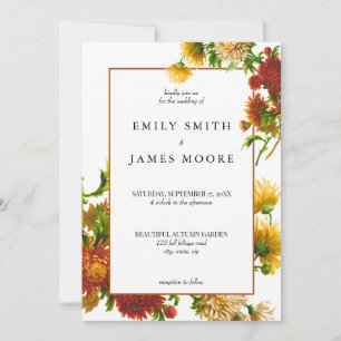 Invitation Élégant Rustique Floral Mariage de automne d'autom