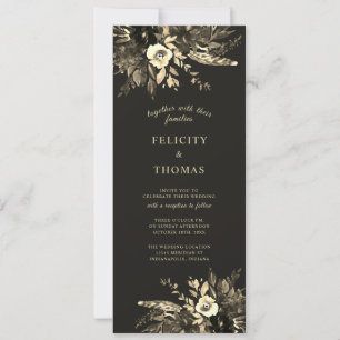 Invitation Élégant Rustique Floral Terre Brown Mariage