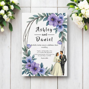 Invitation Élégant Rustique Floral Wreath Bride Mariage de ch