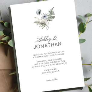 Invitation Élégant Rustique moderne Mariage Fleur sauvage