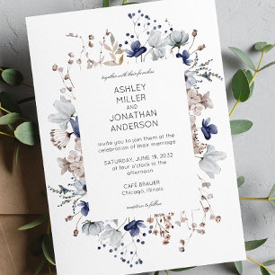 Invitation Élégant Rustique moderne Mariage Fleur sauvage