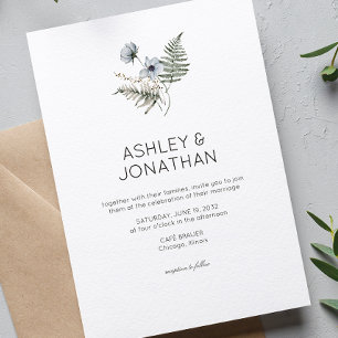 Invitation Élégant Rustique moderne Mariage Fleur sauvage