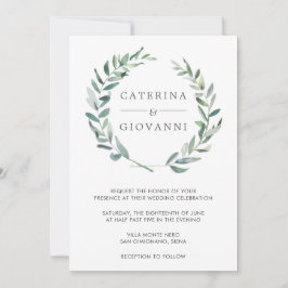 Invitation Élégant Rustique Wreath Mariage