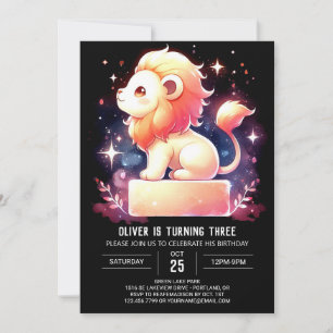 Invitation Elégant Safari Lion Anniversaire