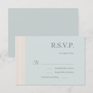 Invitation Elégant Sage Bleu Gris Grains Grains Mariage RSVP